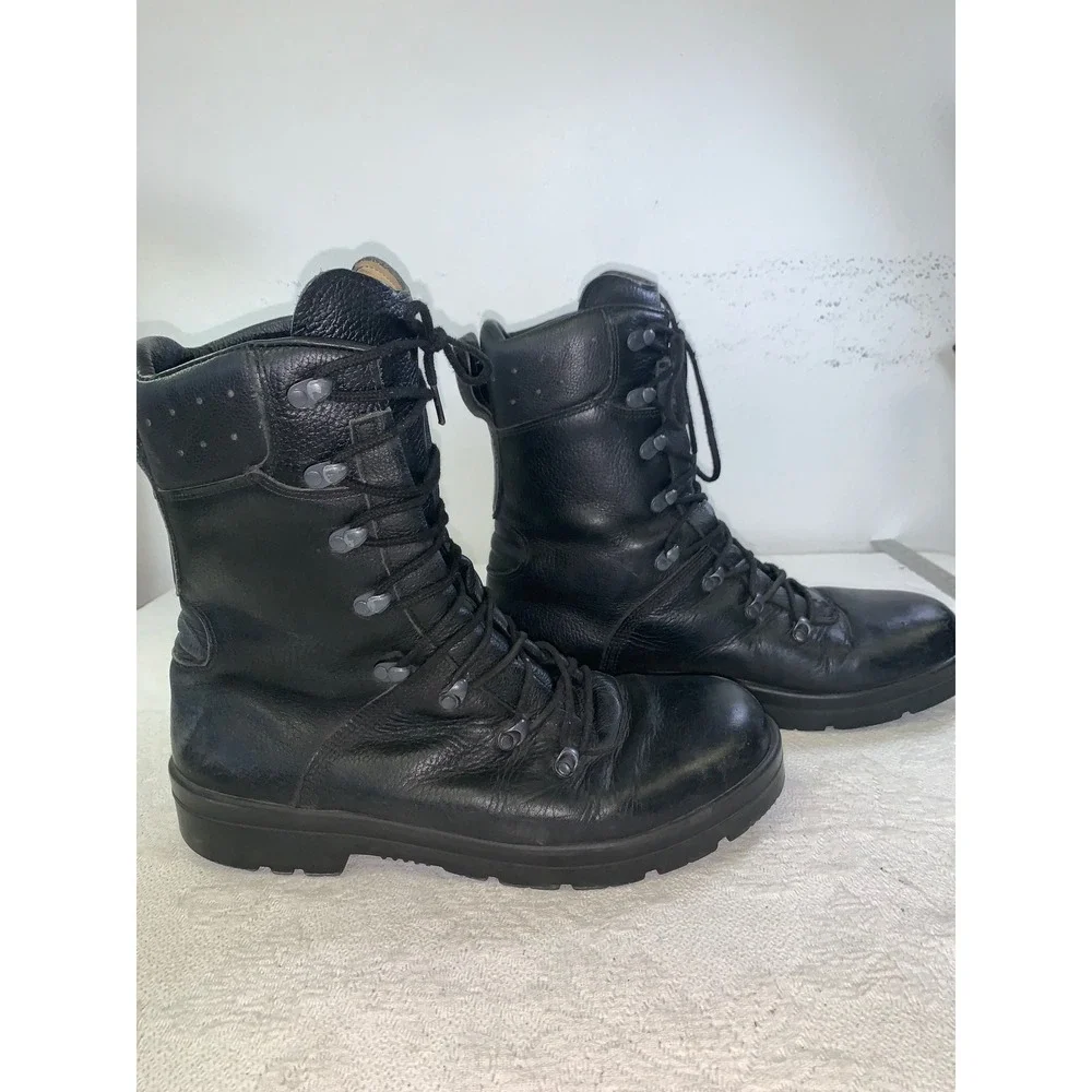 Vintage German Army Combat Boots Model 2000 Black Leather Mil-Surp Size 12